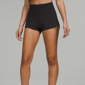 Lululemon Black Speed Up High-Rise Lined Shorts 2.5” Size 6